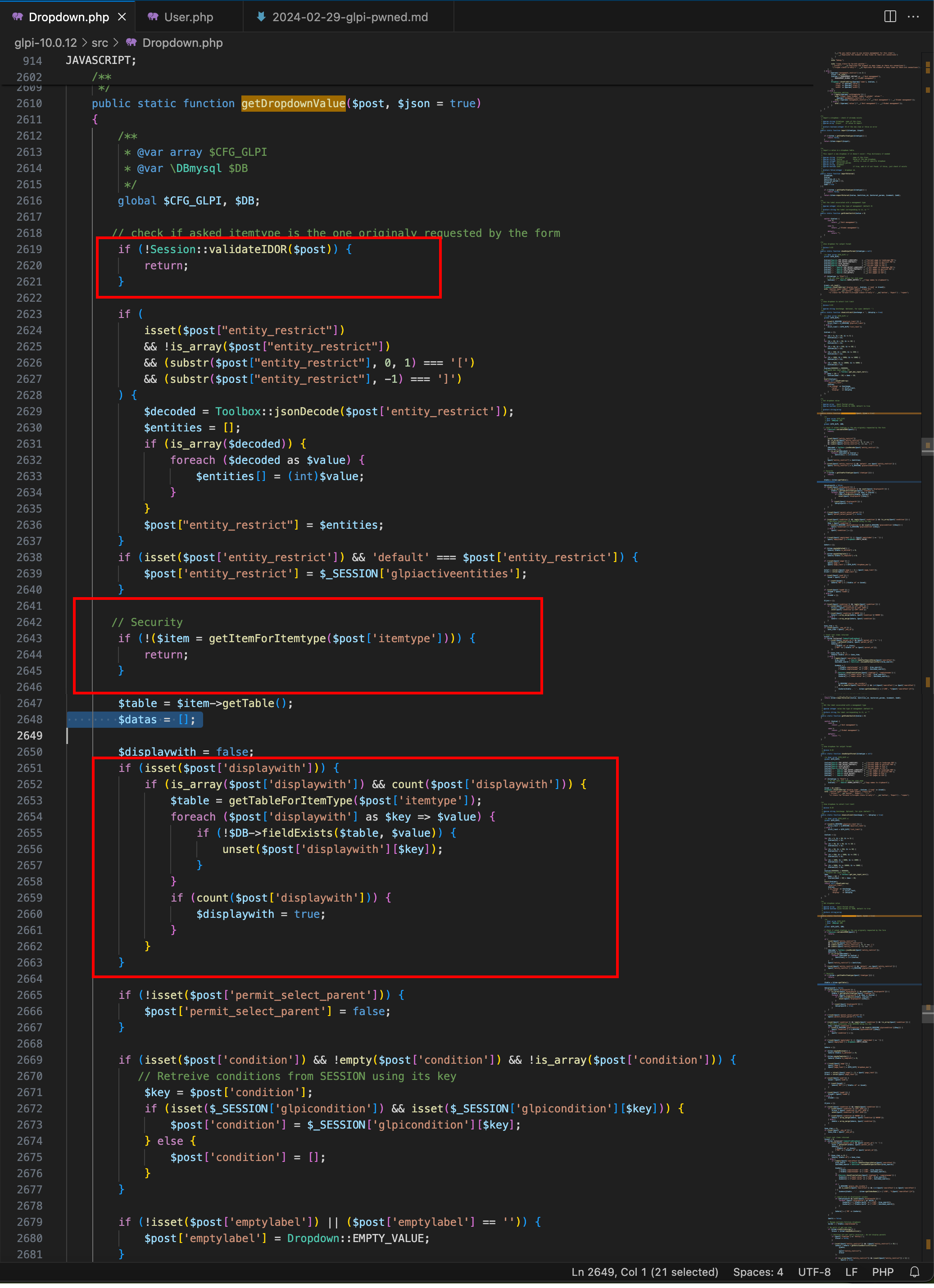 Code of getdropdownValue.php - 1