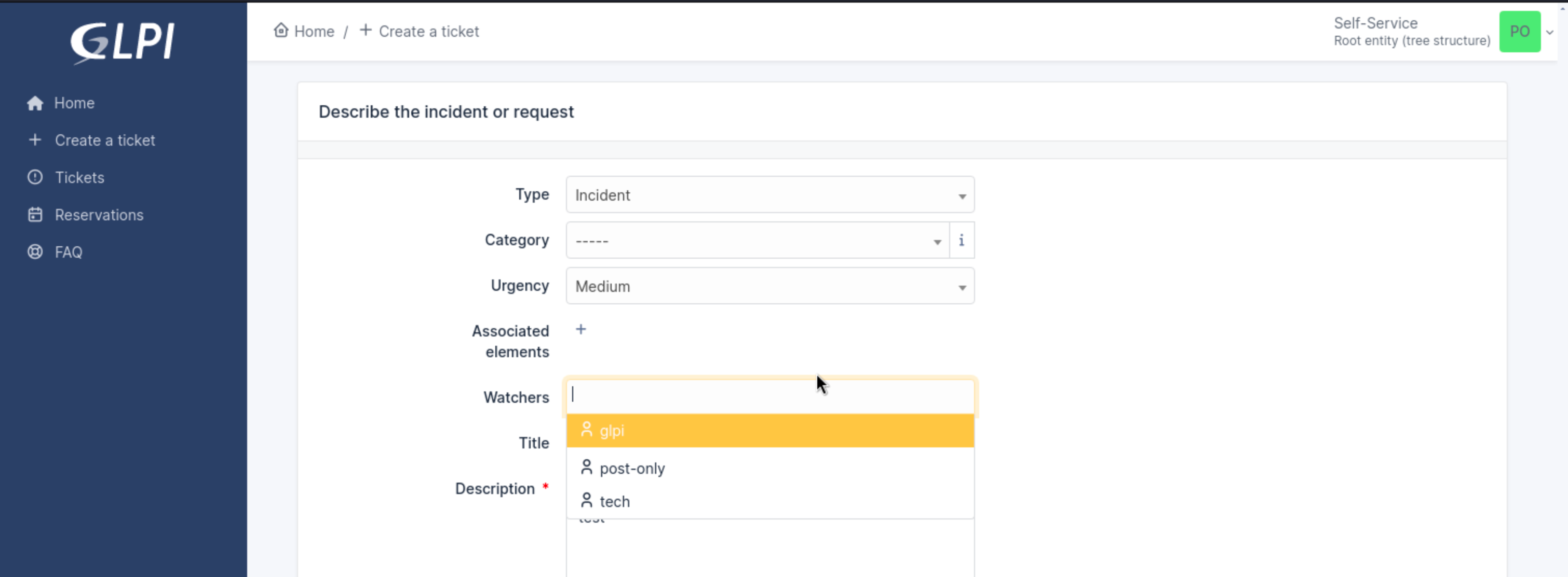 Dropdown with existing users